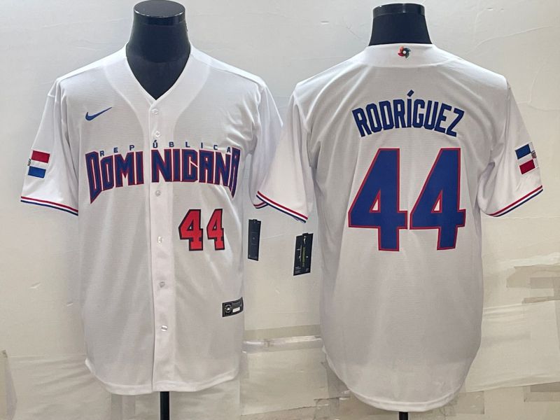 Men 2023 World Cub 44 Rodricuez White Nike MLB Jersey4